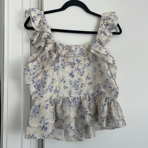 LoveShackFancy Tabia Top in Lavender Fields - Picture 7 of 7